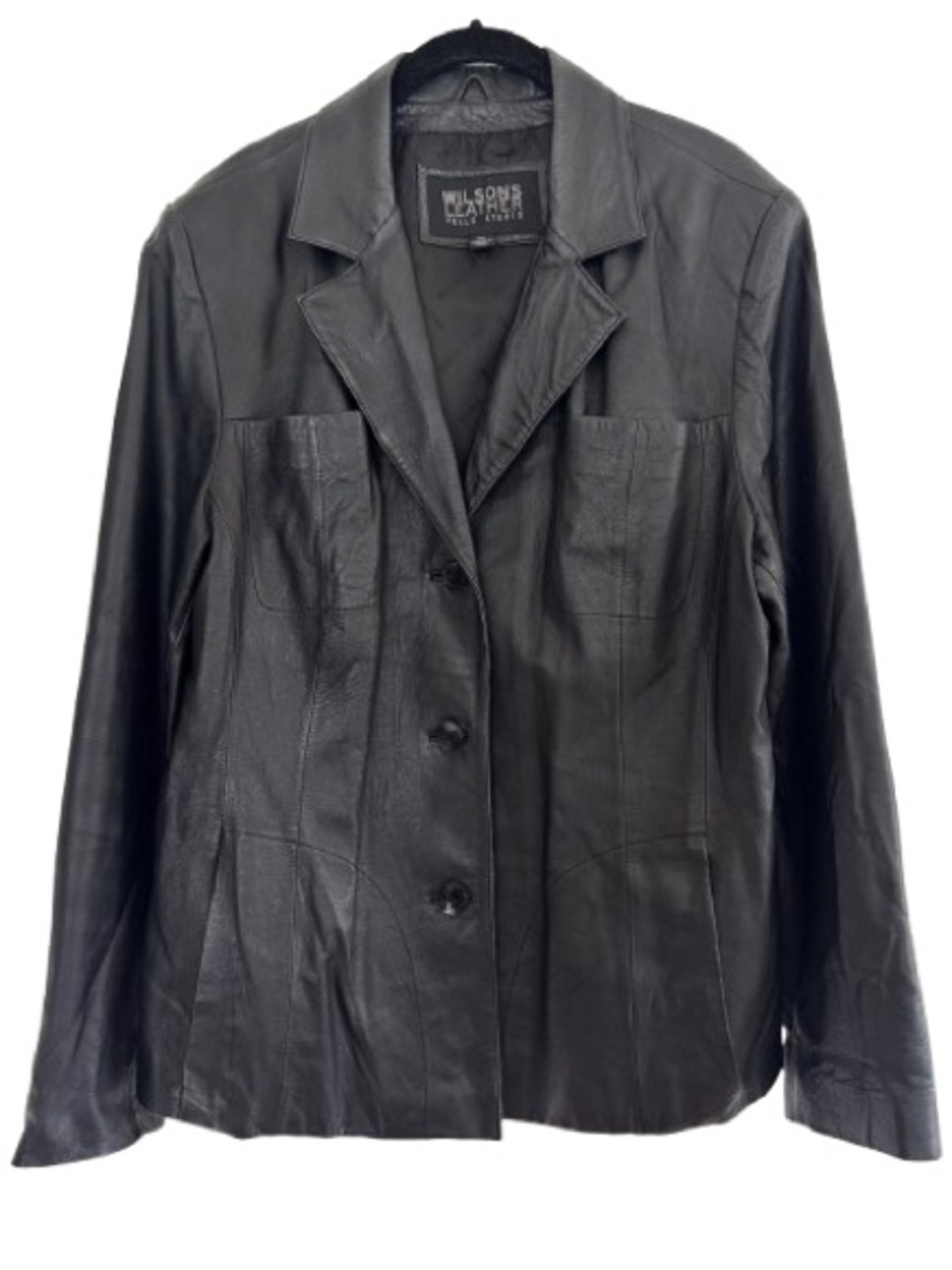 Vintage Wilsons Leather Pelle Studio Black Blazer Jacket Biker